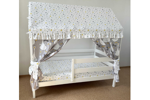 Крыша и шторы для кроватки домика ТД-38