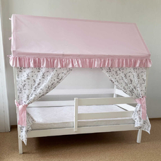 Крыша и шторы для кроватки домика ТД-39