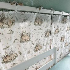 Крыша и шторы для кроватки домика ТД-43