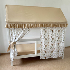 Крыша и шторы для кроватки домика ТД-45