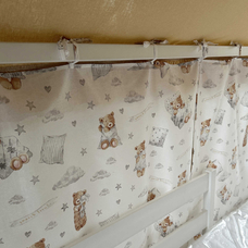 Крыша и шторы для кроватки домика ТД-51